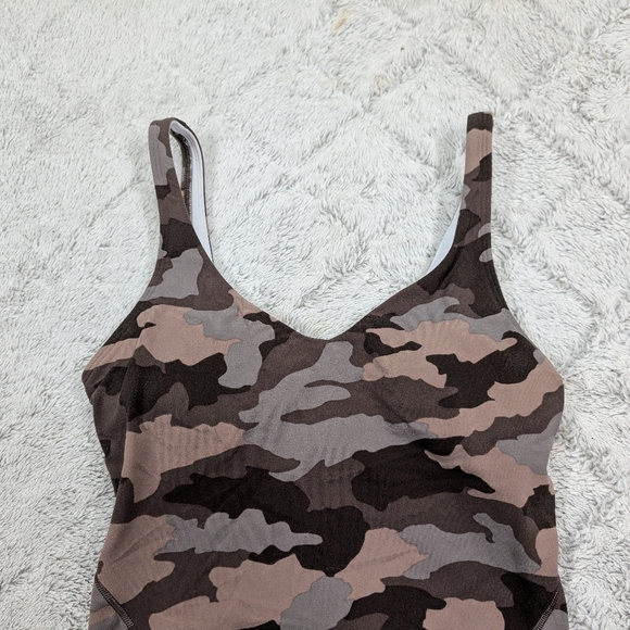 Lululemon Sports Bra Womens 4 Brown Bronze Heritage Camo Align Tank Top - Picture 2 of 6